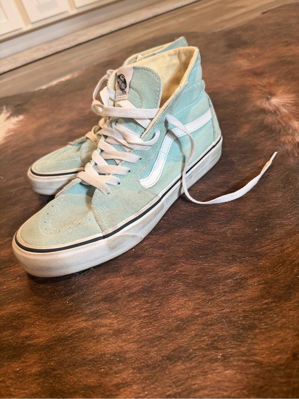 Vans Women's High-Top Skate Sneakers in Light Aqua